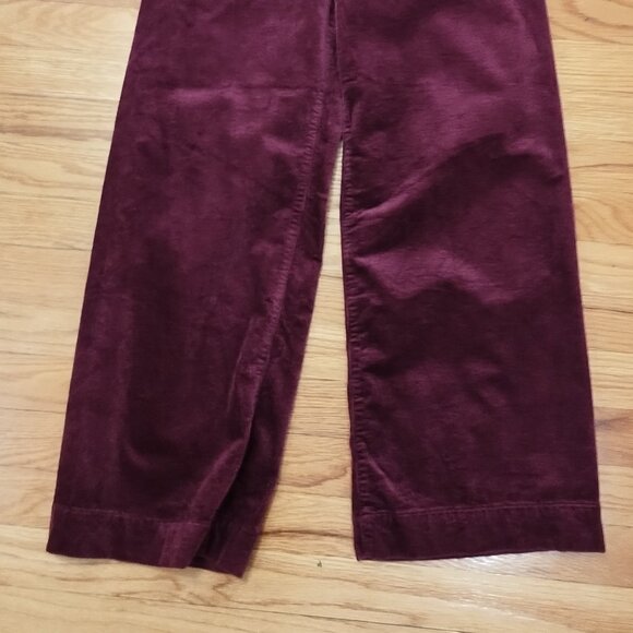 The Colette Crop Wide-Leg Corduroy Pants  Maeve Anthropologie Violet 27 4 - Picture 3 of 5